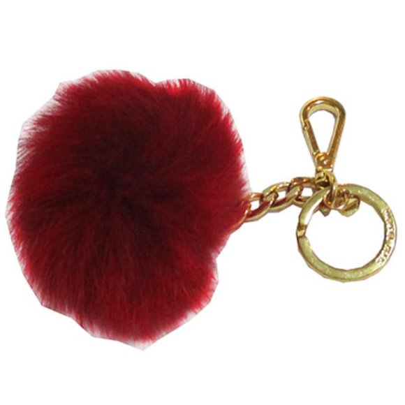 Michael Kors Red Fox Fur Pom Pom Keychain - Picture 1 of 1